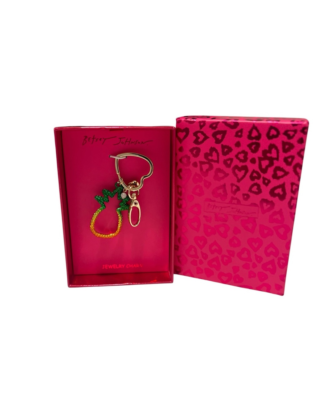 Betsey Johnson Pineapple Bag Charm Keychain Boxed